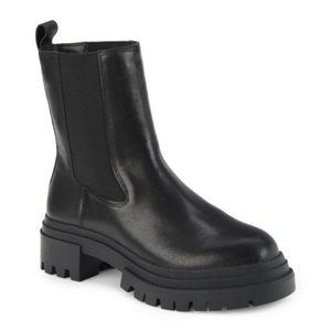 NEW ✨ SAKS FIFTH AVENUE Black Lenu Leather Ankle Boots Size 11